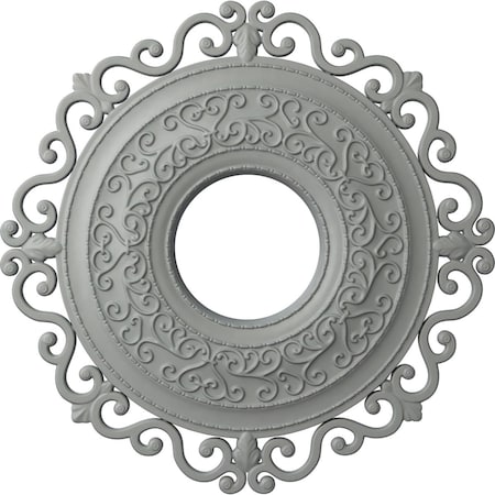 Ekena Millwork Orrington Ceiling Medallion (Fits Canopies up to 6 1/4"), 22"OD x 6 1/4"ID x 1 3/4"P, Primed White CM22OR